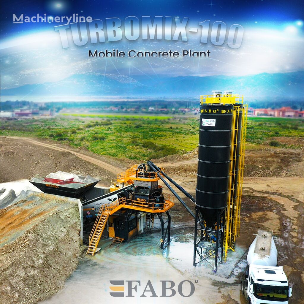 FABO TURBOMIX-100 Mobile Concrete Batching Plant planta de hormigón nueva